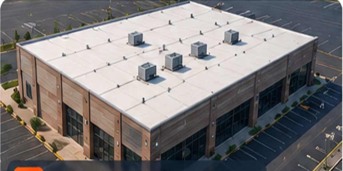 Large commercial building with a flat roof